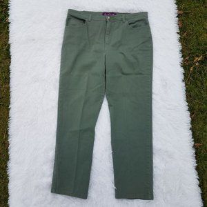 Gloria Vanderbilt Womens Amanda Jeans Size 16 Short Sage Green